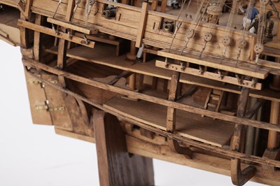 Lot 693 - A scratch-built model of a 17th Century Galleon