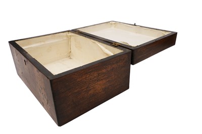 Lot 253 - A walnut campaign style writing slope; and a late 19th Century box