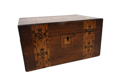 Lot 253 - A walnut campaign style writing slope; and a late 19th Century box