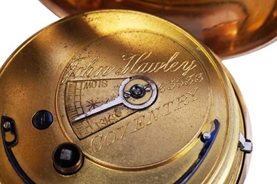 Lot 558 - John Hawley, Coventry: a 9ct yellow gold hunter pocket watch
