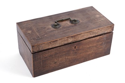 Lot 692 - A Victorian inlaid walnut tea caddy