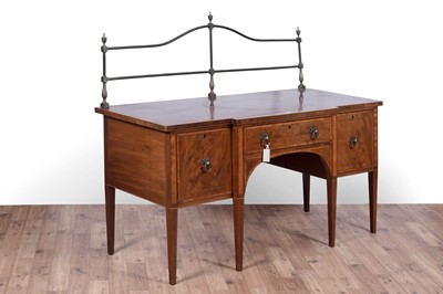 Lot 438 - A 19th Century inlaid mahogany and satinwood banded breakfront sideboard
