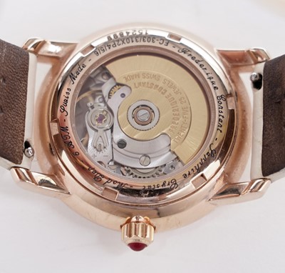 Lot 588 - Frederique Constant: a gold-plated cased diamond set automatic wristwatch