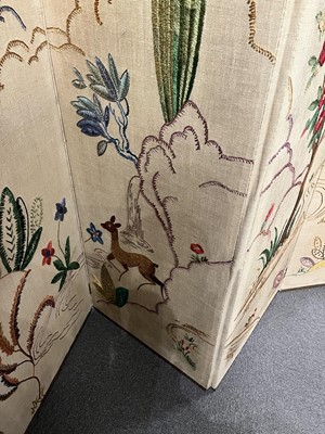 Lot 32 - A Vintage needlework four-fold room divide/screen
