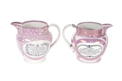 Lot 384 - ﻿A John Patton Newcastle creamware jug; and another Sunderland Creamware jug