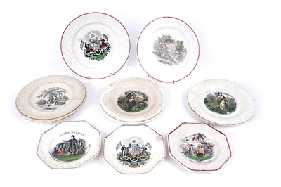 Lot 389 - A selection of 19th Century Sunderland pearlware plates