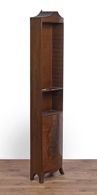 Lot 33 - A Victorian style button back tub armchair; and a Georgian style bowfront bookcase