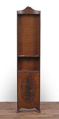 Lot 33 - A Victorian style button back tub armchair; and a Georgian style bowfront bookcase