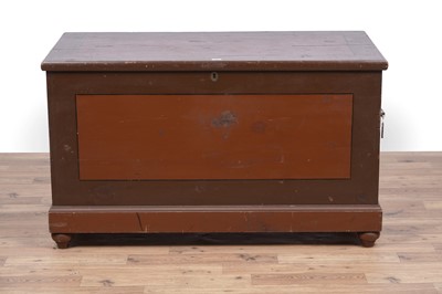 Lot 35 - A late 19th Century Scottish painted pine blanket box