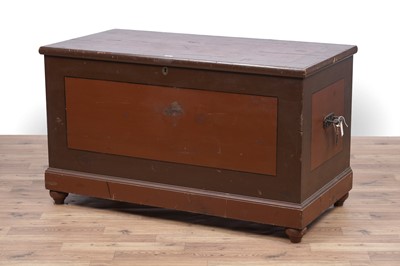 Lot 35 - A late 19th Century Scottish painted pine blanket box