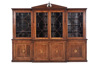 Lot 1266 - A large and impressive 19th Century mahogany breakfront bookcase