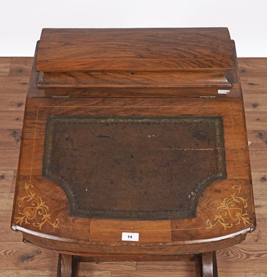 Lot 14 - A Victorian inlaid walnut davenport