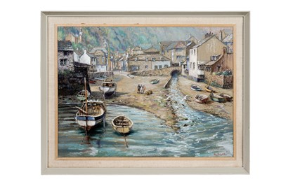 Lot 1055 - Roy Stringfellow – Polperro, Cornwall | pastel