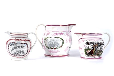 Lot 1120 - Three 19th Century Sunderland lustre jugs