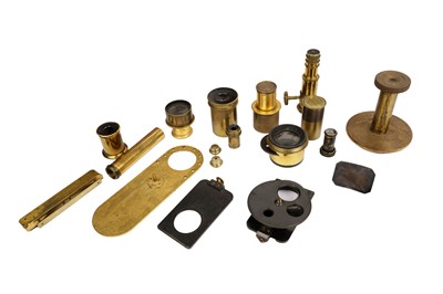Lot 70 - A Victorian lacquered brass compound monocular microscope, by Andrew Ross, London