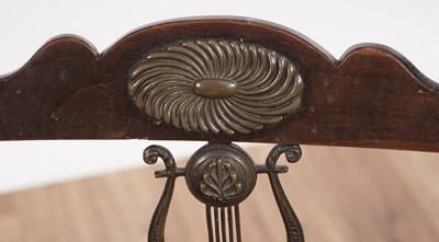 Lot 437 - A pair of attractive Victorian stained beech and brass mounted chairs