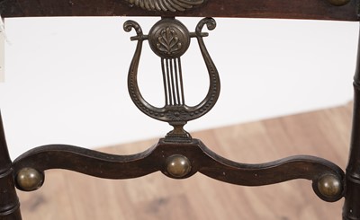 Lot 437 - A pair of attractive Victorian stained beech and brass mounted chairs