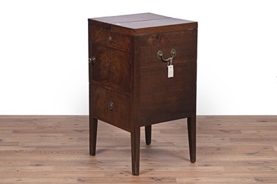 Lot 22 - A Victorian ebonised and parcel gilt framed chair; and a George III mahogany side cabinet