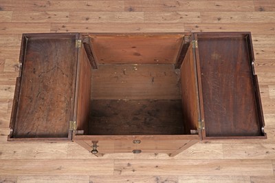 Lot 22 - A Victorian ebonised and parcel gilt framed chair; and a George III mahogany side cabinet