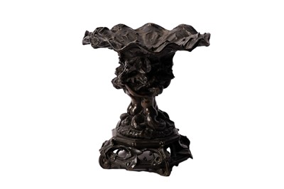 Lot 186A - A 19th Century patinated bronze tazza or table centrepiece