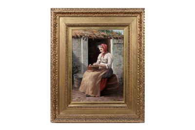 Lot 1006 - Thomas Wood Holgate - Peeling Potatoes | oil
