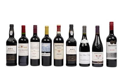 Lot 102 - A selection of red wines; and two bottles of Dow’s Trademark Finest Reserve Port
