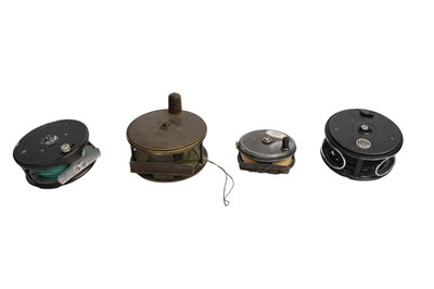 Lot 380 - A collection of four fly fishing reels