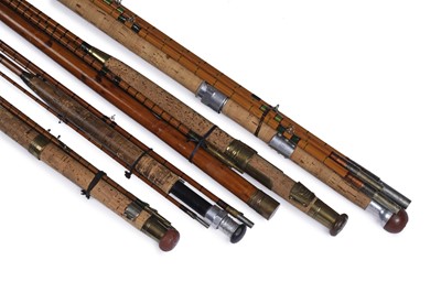 Lot 370 - A collection of four split cane fishing rods