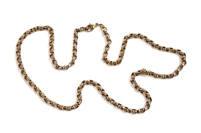 Lot 628 - A 9ct yellow gold belcher link chain necklace