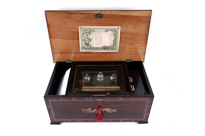 Lot 237 - A 19th Century simulated rosewood cylinder music box