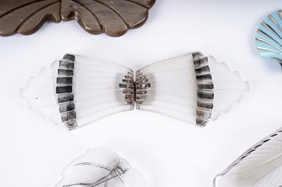Lot 1509 - 1930s Art Deco seashell-inspired dress clips and buckles