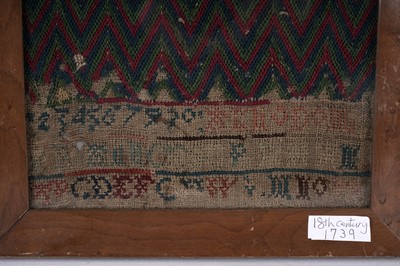 Lot 1483 - A George II needlework sampler