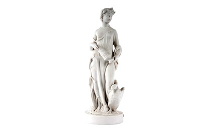 Lot 1097 - A Goss Parian figure Leda and the Swan