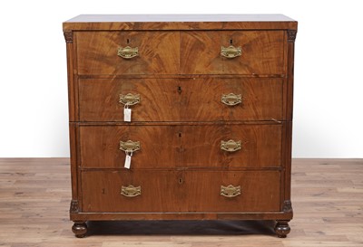 Lot 75 - A Victorian mahogany campaign chest of drawers