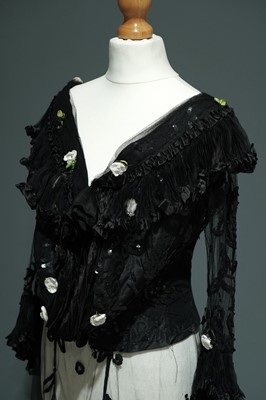 Lot 1504 - A Belle Epoque Edwardian black lace dress