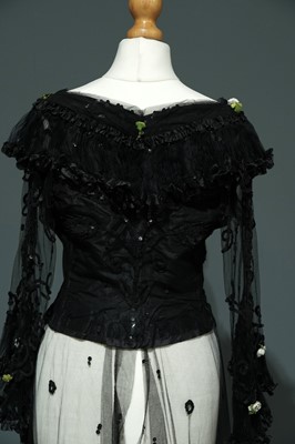 Lot 1504 - A Belle Epoque Edwardian black lace dress