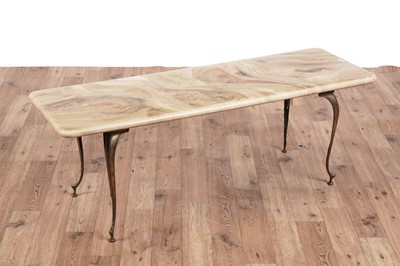 Lot 114 - A faux onyx and gilt metal coffee table