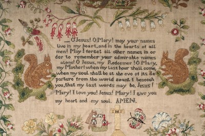 Lot 1481 - A Victorian needlework sampler dated 1842