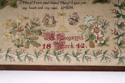 Lot 1481 - A Victorian needlework sampler dated 1842