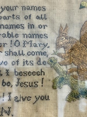 Lot 1481 - A Victorian needlework sampler dated 1842