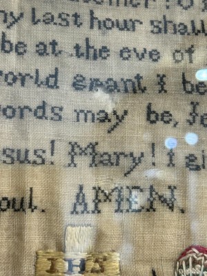 Lot 1481 - A Victorian needlework sampler dated 1842