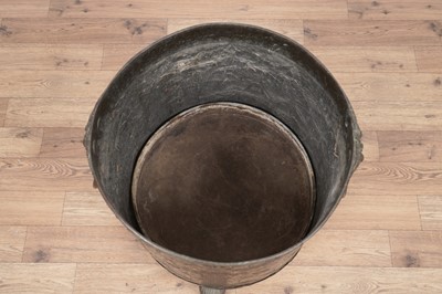 Lot 97 - A 19th Century embossed brass twin handled coal/log bucket