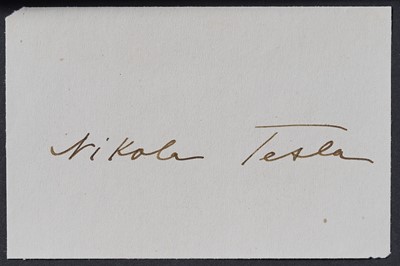 Lot 702 - A Nikola Tesla signed autograph