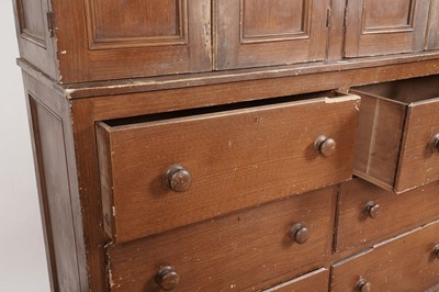 Lot 412 - A Victorian scumbled pine housekeeper’s cabinet