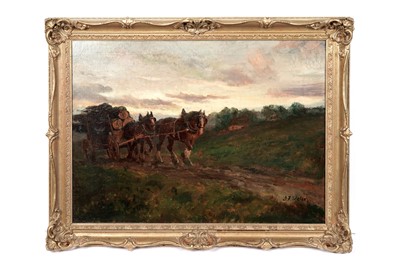 Lot 39 - John Falconar Slater - Galloping Logging Horses at Dusk | oil