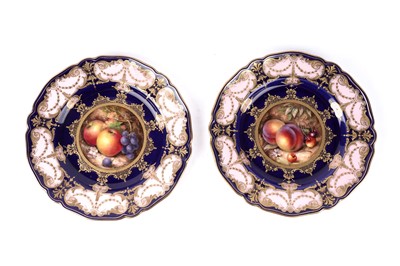 Lot 1105 - A pair of Royal Worcester fruit-painted plates by Richard Sebright