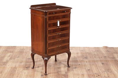 Lot 422 - An early 20th Century mahogany and satinwood banded music cabinet