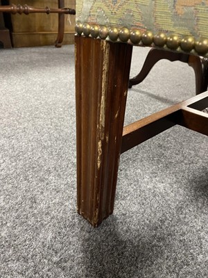 Lot 118 - Liberty: a pair of 20th Century mahogany framed Georgian style armchairs