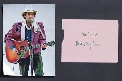 Lot 427 - A Bob Dylan autographed page from an autograph book