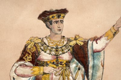 Lot 902 - After J. Smart - Charles Kemble as Henry V | Regency cut-paper and silk collage "tinsel print"